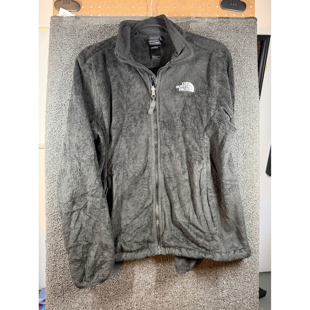 The North Face Fleece Jacket Womens Large Gray Osito Full Zip Soft Fuzzy 311